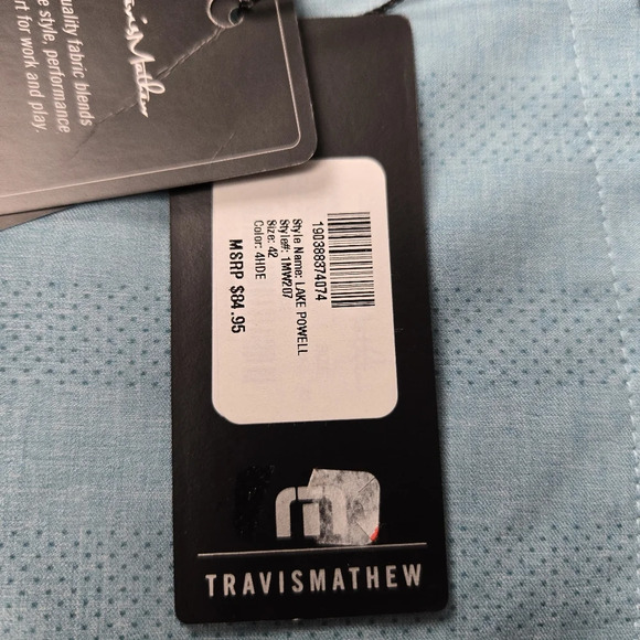 NWT Travis Mathew Men Sz 42 Blue Lake Powell 4-Way Stretch Quick Dry Golf Shorts - Picture 12 of 13